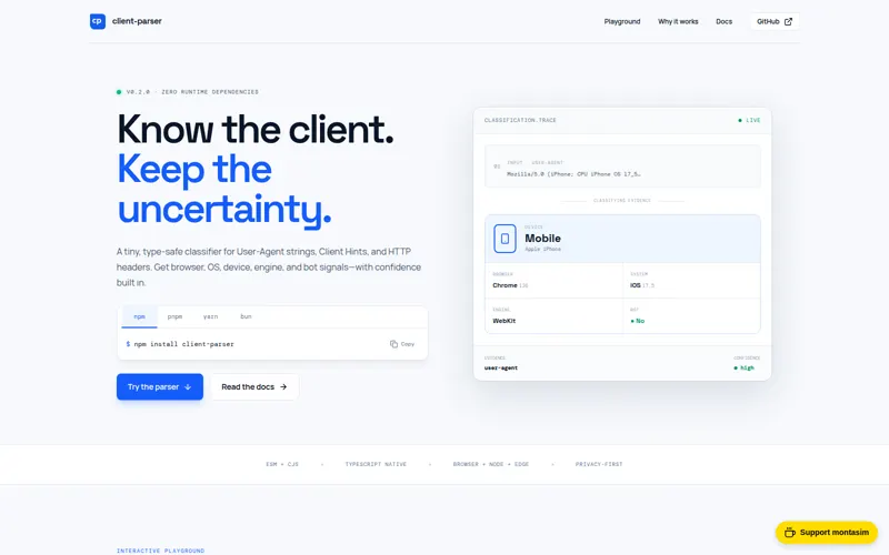 client-parser interface preview