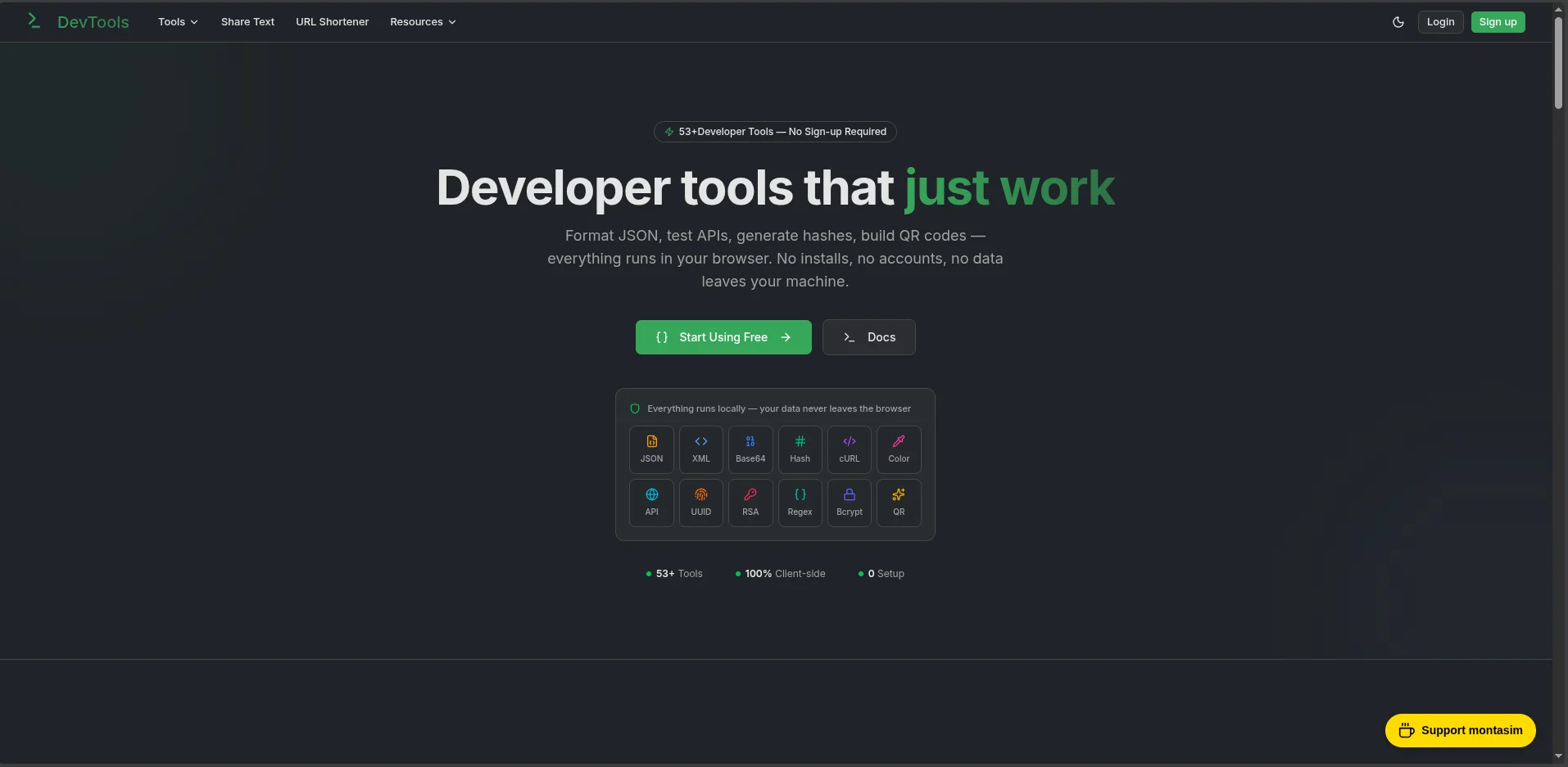 DevTools interface preview