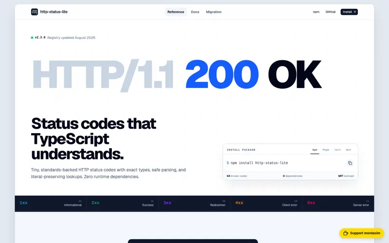 http-status-lite interface preview