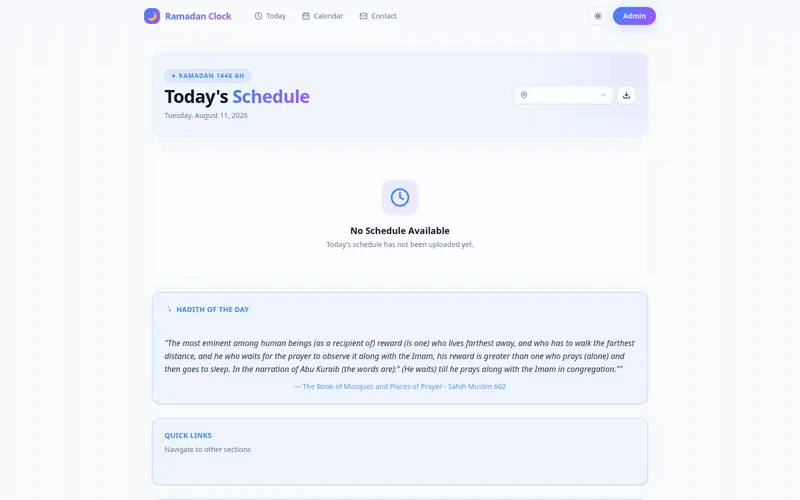 Ramadan Clock interface preview