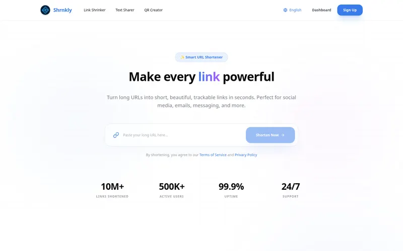 Shrnkly interface preview