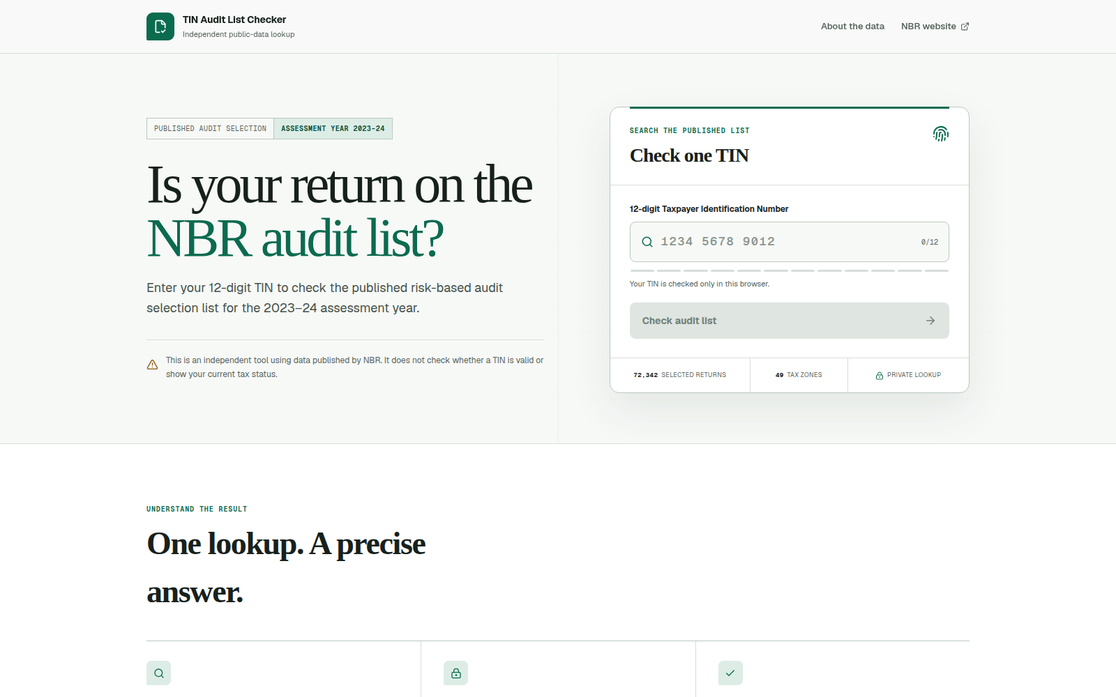 TIN Audit Checker - Bangladesh interface preview